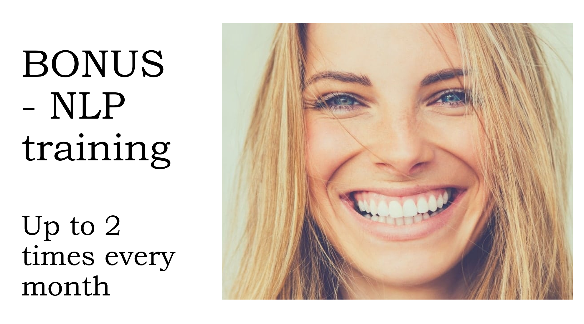 Happy woman receiving live NLP training